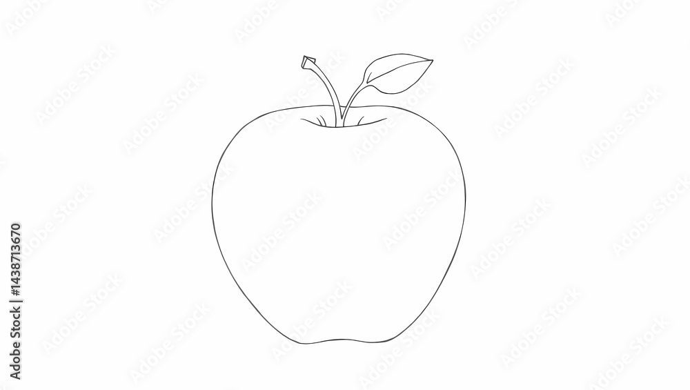 Abstract Interpretations of Orchard Fruits Through Simple and Fluid Line Art
