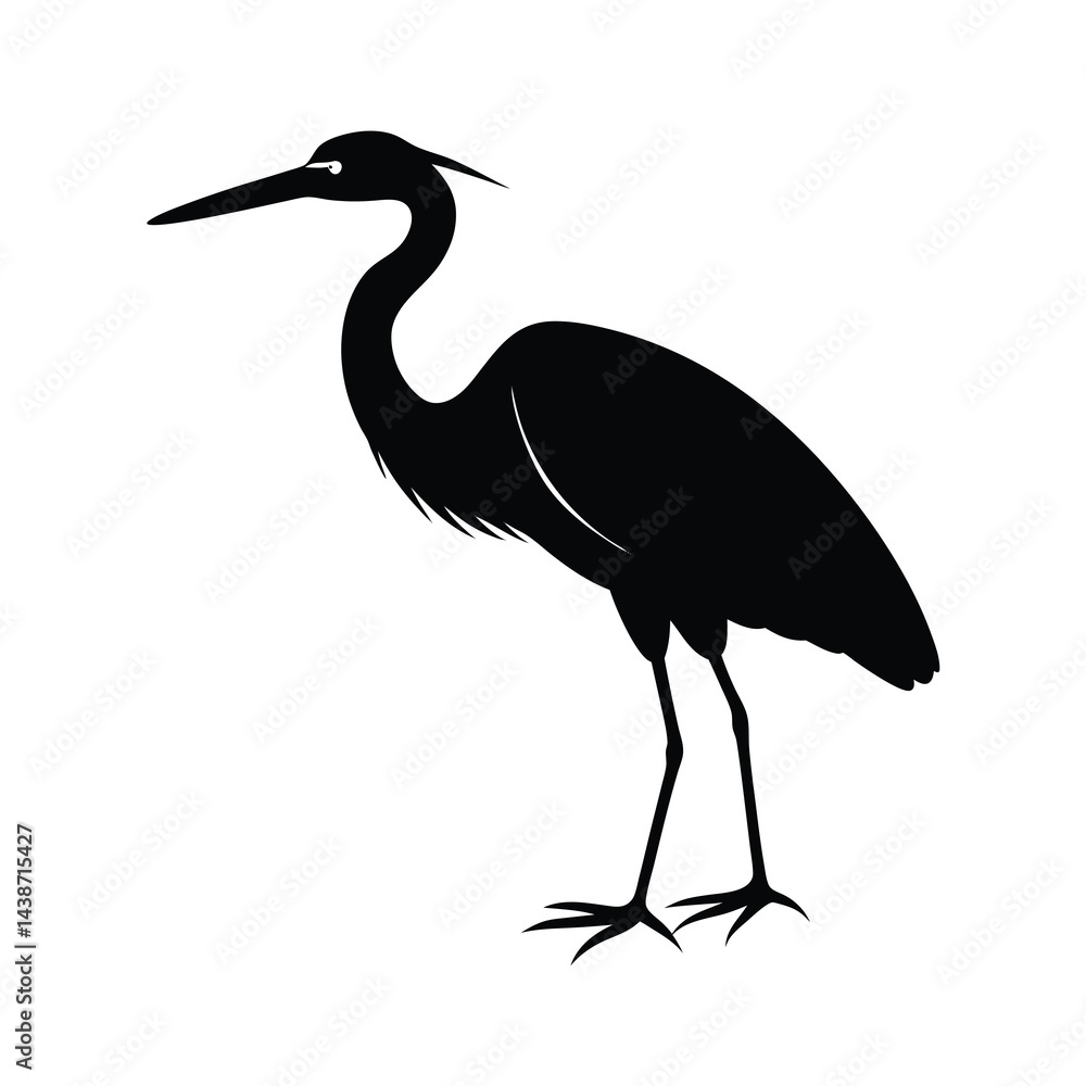 Obraz premium heron black