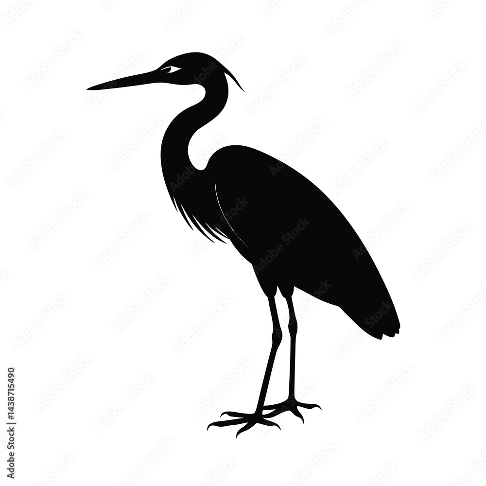 Obraz premium heron on a black background