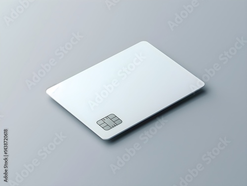 Blank Credit Card Mockup on Grey Background — Minimalist Financial Concept