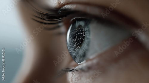 Digital Eye Reflecting Binary Code and System Breach Alert