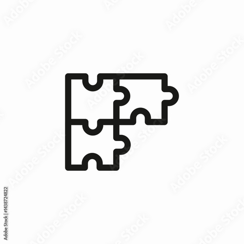 jigsaw puzzle pieces icon sign vector