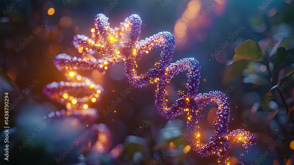 Nano technology DNA structure with glow, abstract science concept. Nano technology DNA structure with glow, abstract science concept.
