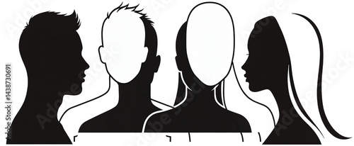silhouette of multiple peop...