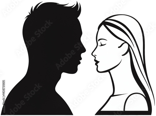 silhouette of a couple in a...