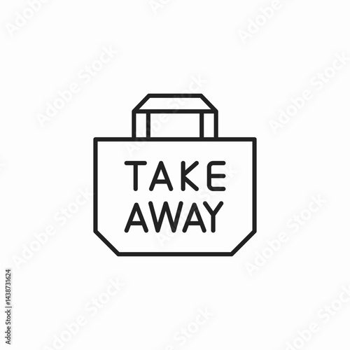 takeaway handle bag icon sign vector