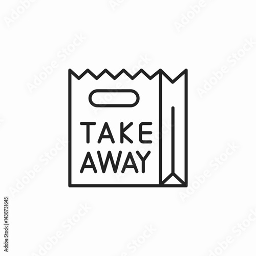takeaway paper bag icon sign vector