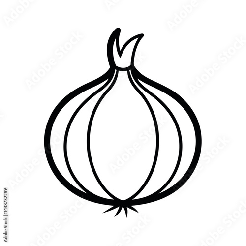 outline of a onion line art vector