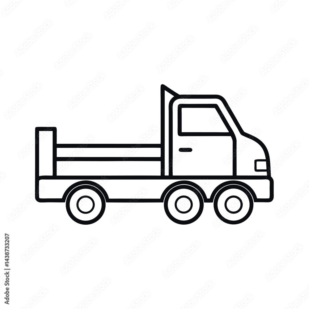 outline of a r flatbed truck line art vector outline of a r flatbed truck line art vector