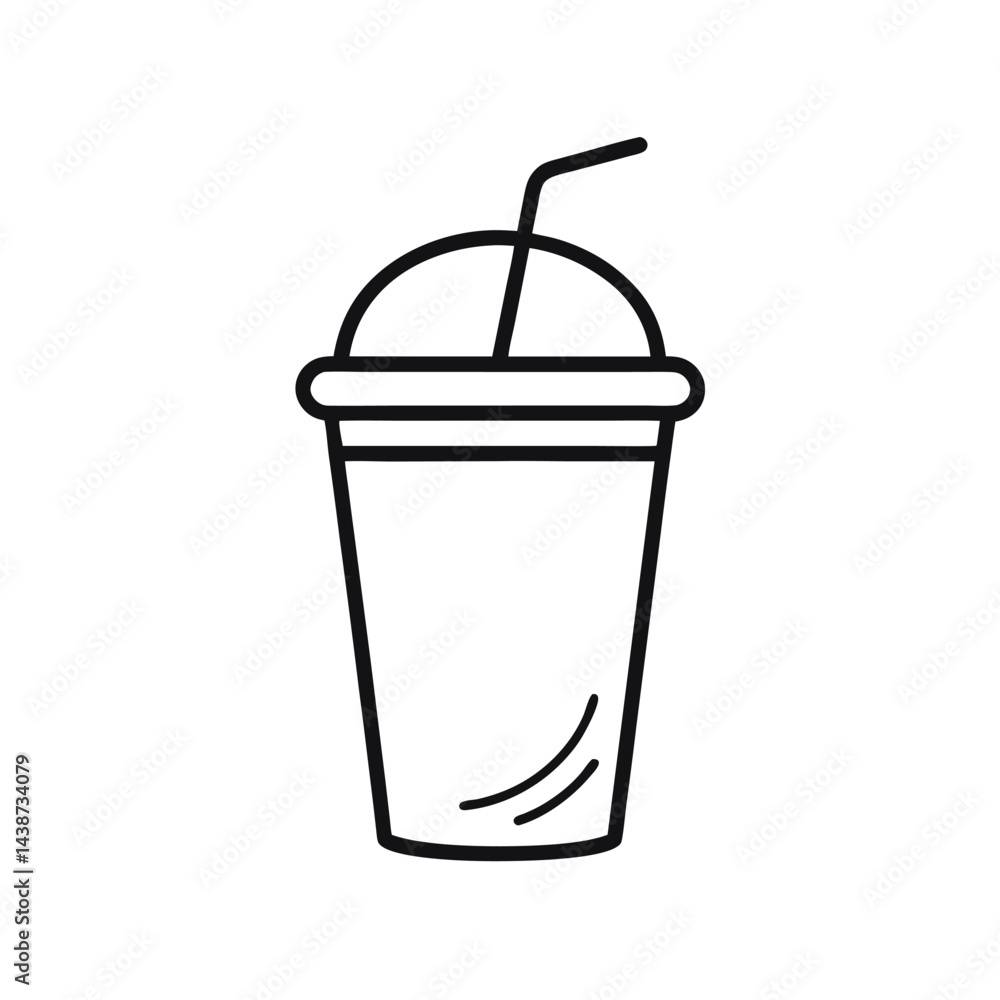 outline of a smoothie line art vector outline of a smoothie line art vector