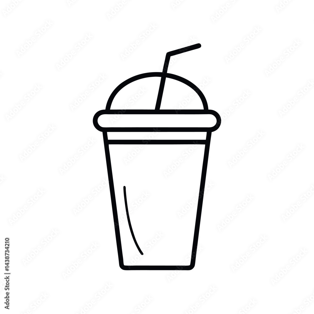 outline of a smoothie line art vector outline of a smoothie line art vector