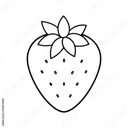 outline of a strawberry line art vector