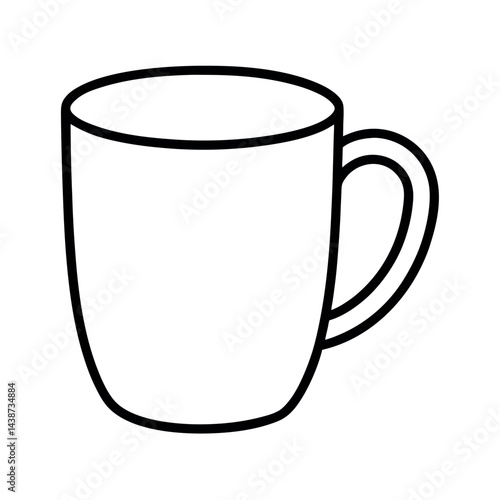 outline of a tea mug line art vector