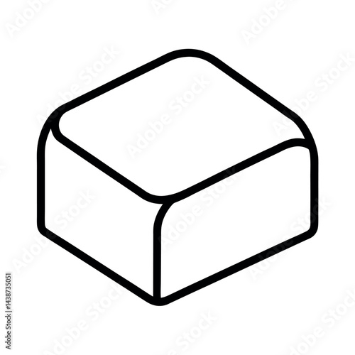 outline of a tofu line art vector