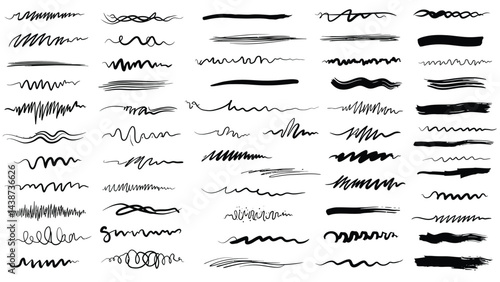 Wallpaper Mural Vector set of hand drawn doodle lines strokes underline emphasis sketch design elements for creative projects Torontodigital.ca