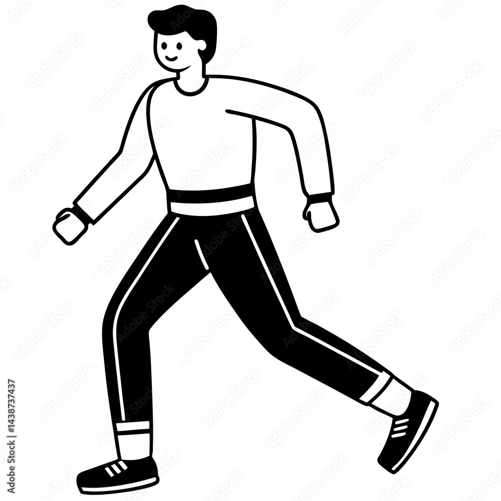Minimal Joggers Vector on White Minimal Joggers Vector on White