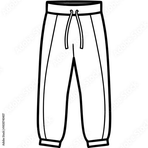 Minimal Sweatpants Vector on White