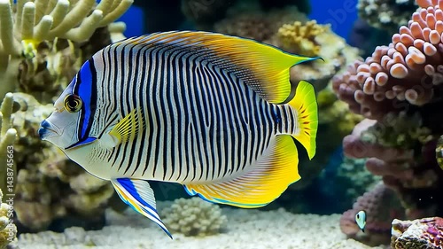 Colorful tropical fish swimming in a vibrant coral reef