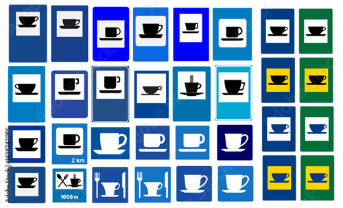 Coffee Warning Road Signs Vectors