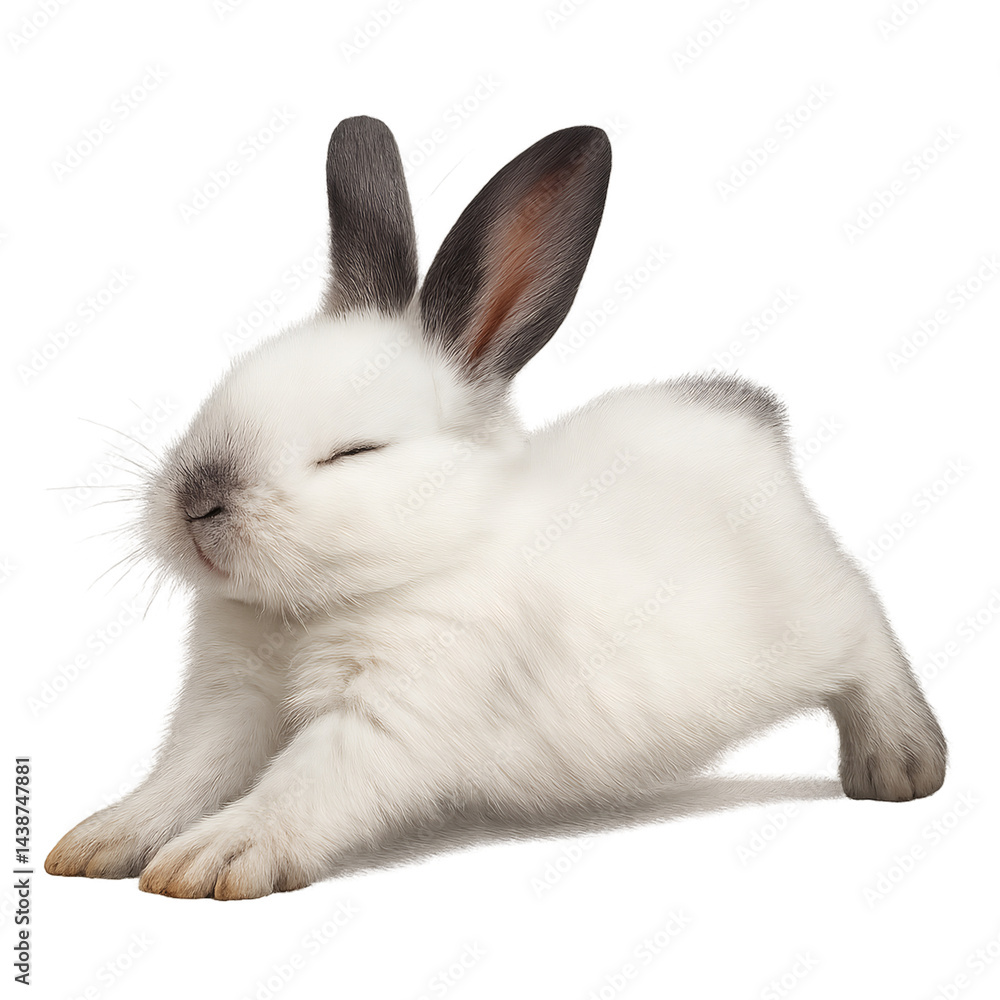 Obraz premium white rabbit on white background