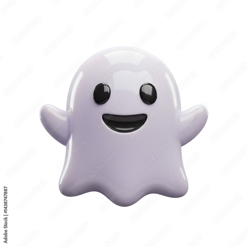 Cheerful ghostly figure with shiny finish Cheerful ghostly figure with shiny finish