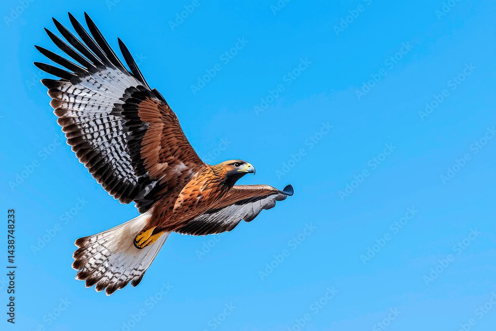 Fototapeta premium Eagle soaring with Palestinian colors