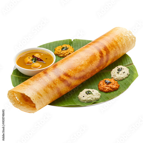 Crispy dosa with flavorful sides