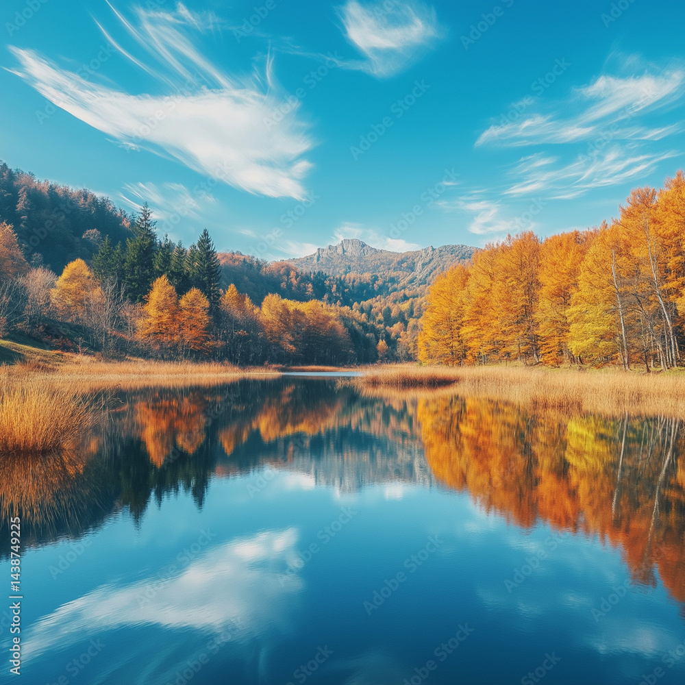 Obraz premium autumn landscape with lake
