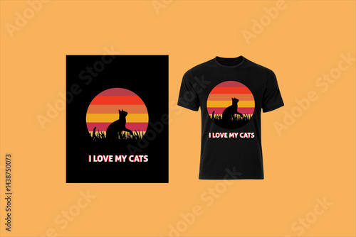  Funny cat lover retro vintage t-shirt design vector image