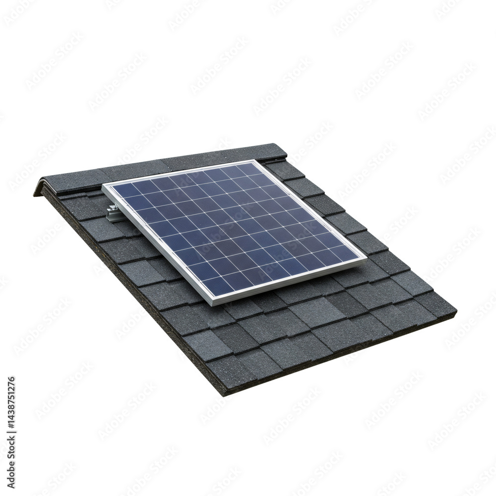 Solar Panel on Dark Gray Asphalt Shingle Roof Solar Panel on Dark Gray Asphalt Shingle Roof