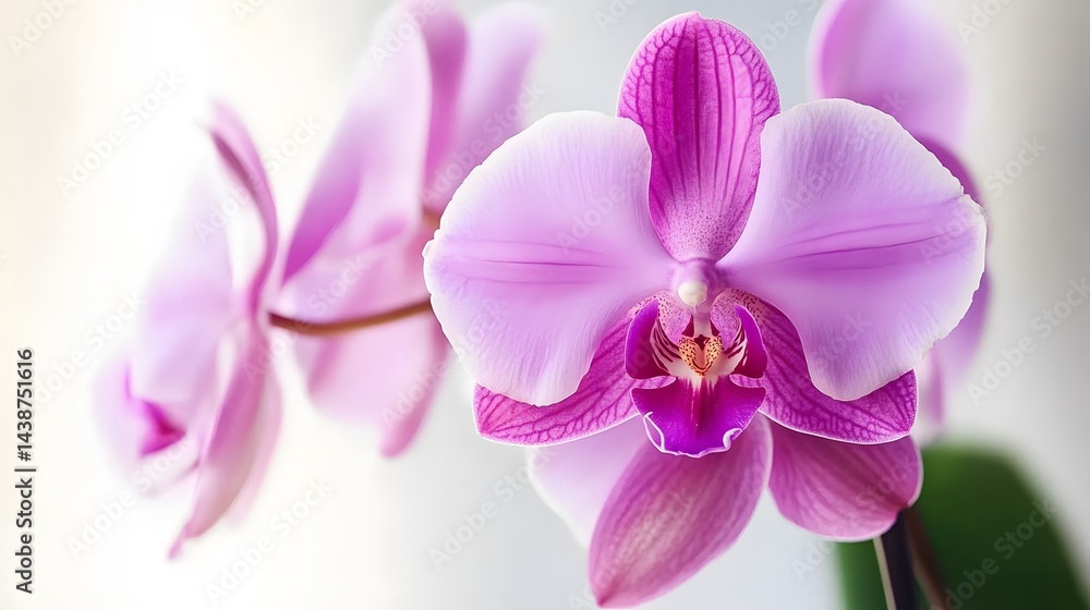 Closeup of Beautiful Pink Orchid Flowers Blooming Closeup of Beautiful Pink Orchid Flowers Blooming
