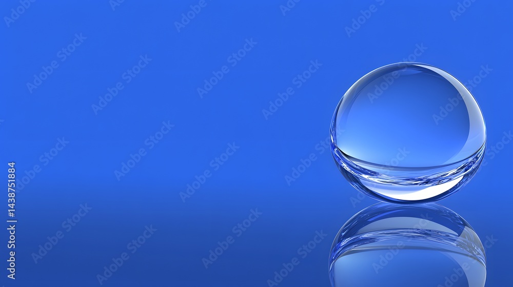 Abstract Blue Glass Sphere Reflection Minimalist Background Abstract Blue Glass Sphere Reflection Minimalist Background