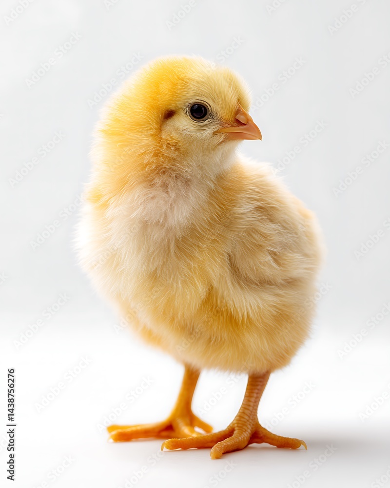 Fototapeta premium Fluffy Yellow Chickling: A Gentle Portrait