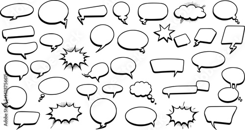 Black speech bubble collection. Set of speech bubble. Speech bubble comic
