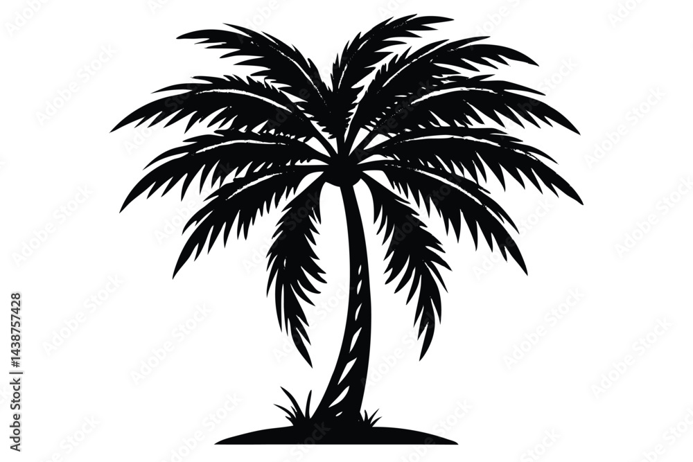 Fototapeta premium Palm tree silhouette vector.