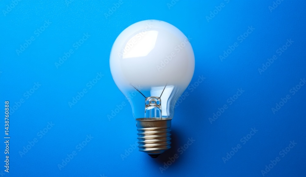 Single lightbulb on blue background Single lightbulb on blue background