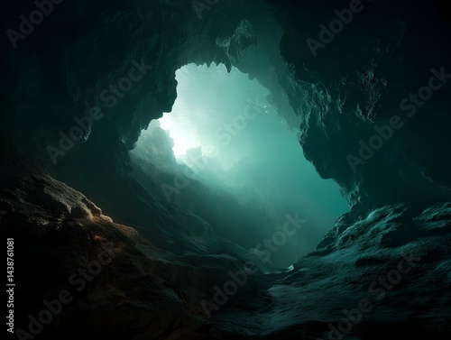Wallpaper Mural Explore Mysterious Underwater Cave Entrance Framed By Jagged Rock Formations Revealing Hidden Subsea Enchanting Wonders Torontodigital.ca