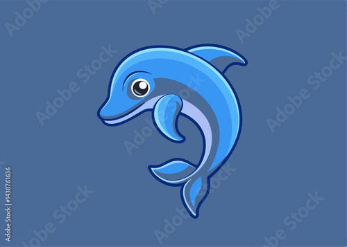 Playful Dolphin: A cheerful dolphin leaps against a serene sea backdrop, creating a vivid scene.