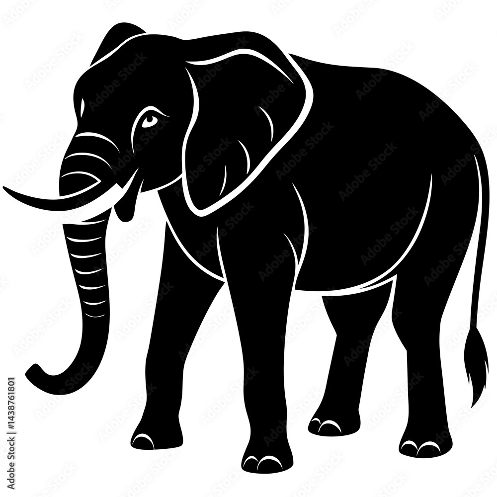 Obraz premium Elephant vector illustration on white background