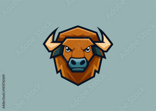 Illustrative Buffalo: A striking illustration of a majestic bison, its strong features and determined gaze captured with a bold graphic style.