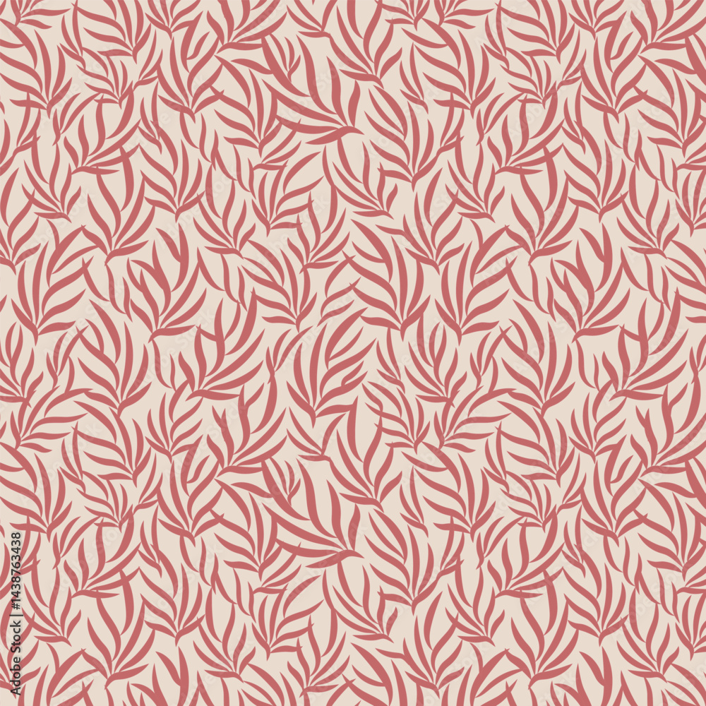 Fototapeta premium Botanical branch silhouette seamless vector pattern