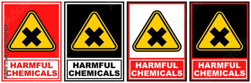 set sign harmful chemicals symbol design label template vector illustration