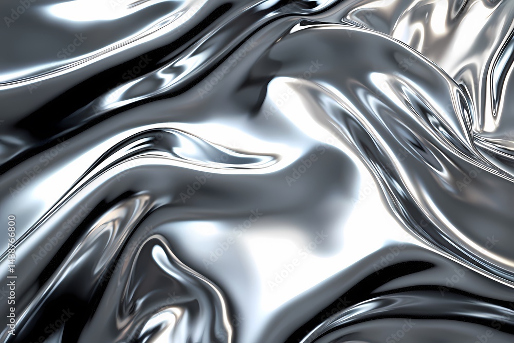 Liquid Metal Abstract Art Sleek reflective silver waves flowing and dynamic with a cool modern aesthetic Liquid Metal Abstract Art Sleek reflective silver waves flowing and dynamic with a cool modern aesthetic