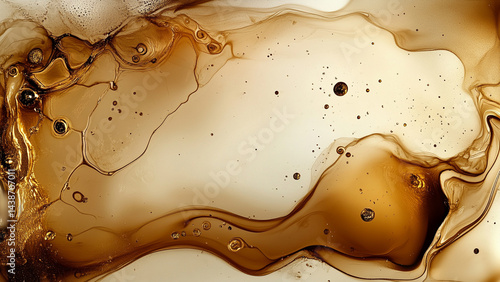 Organic Fluid Ink Texture in Warm Brown Tones