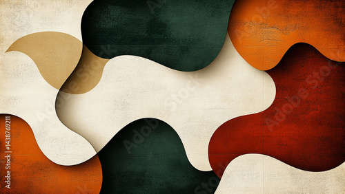 Abstract Organic Shapes Background in Earthy Tones