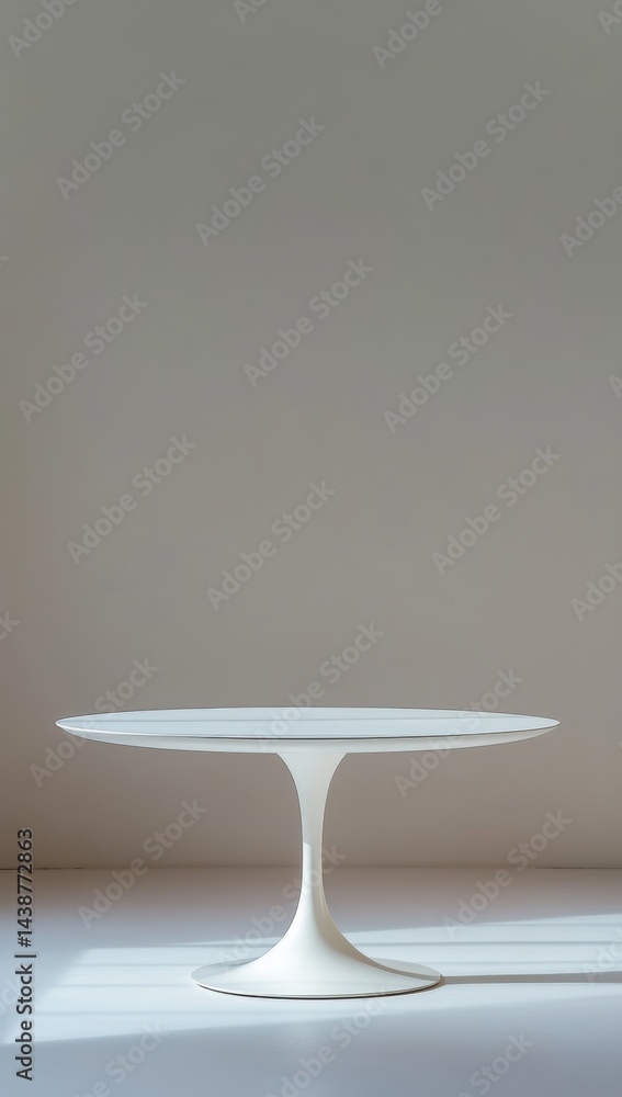 Sleek white oval coffee table Sleek white oval coffee table