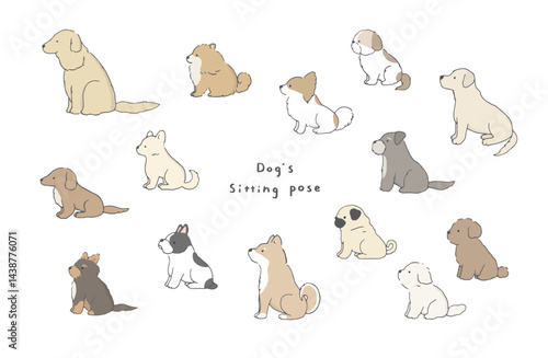 犬　横向き おすわりセット