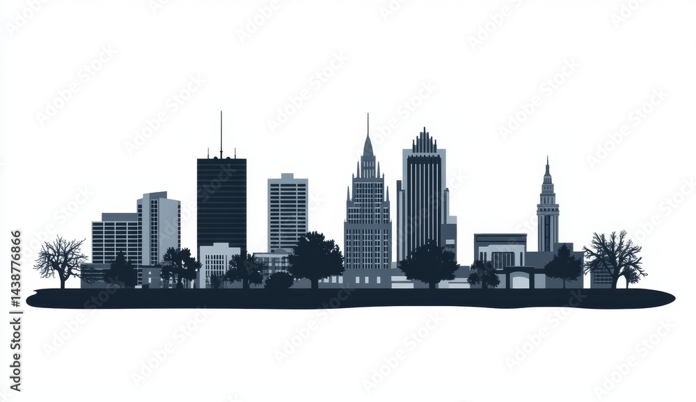Naklejka premium City Skyline Silhouette