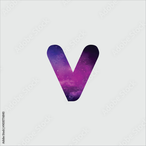 V Capital letter logo, galaxy logo, design , also can customize for business 