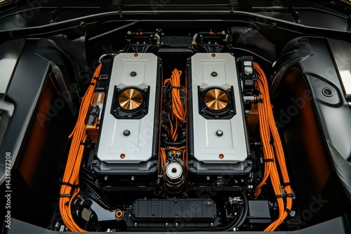 Electric Car Engine Closeup. (1)